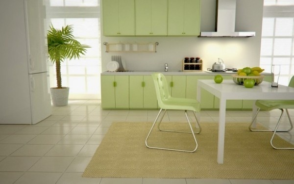 Зеленый цвет в интерьере кухни - самый положительный цвет в интерьере.