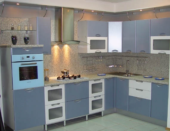 Голубая кухня фото