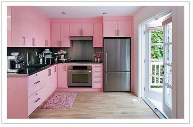 Розовый цвет кухни картинка