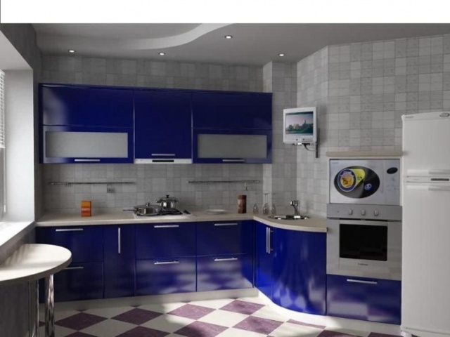 Синяя кухня фото