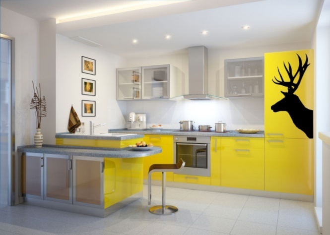 Выбираем солнечный интерьер кухни в желтом цвете