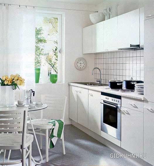 Маленькая белая кухня фото