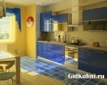 Как смотрится интерьер кухни синего цвета фото